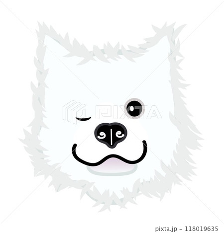 サモエド犬の顔のイラスト 118019635