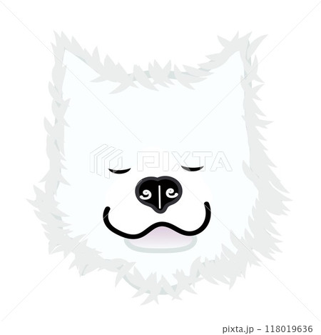 サモエド犬の顔のイラスト サモエド犬の顔のイラスト 118019636