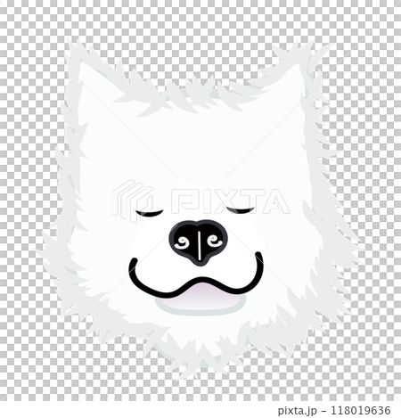 サモエド犬の顔のイラスト サモエド犬の顔のイラスト 118019636