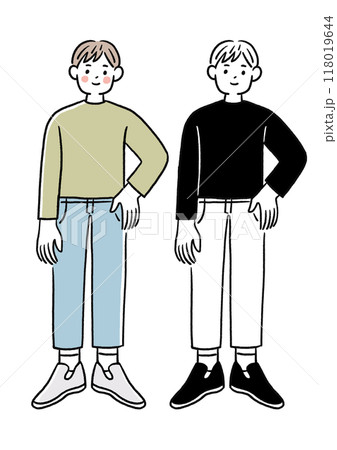 若い男性の全身イラスト 118019644