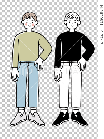 若い男性の全身イラスト 118019644