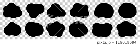 形狀抽象形式液體黑色向量集 形狀抽象形式液體黑色向量集 118019694
