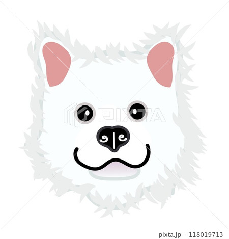 サモエド犬の顔のイラスト サモエド犬の顔のイラスト 118019713