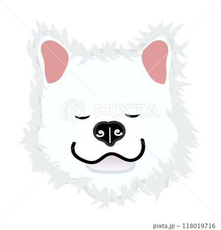 サモエド犬の顔のイラスト サモエド犬の顔のイラスト 118019716