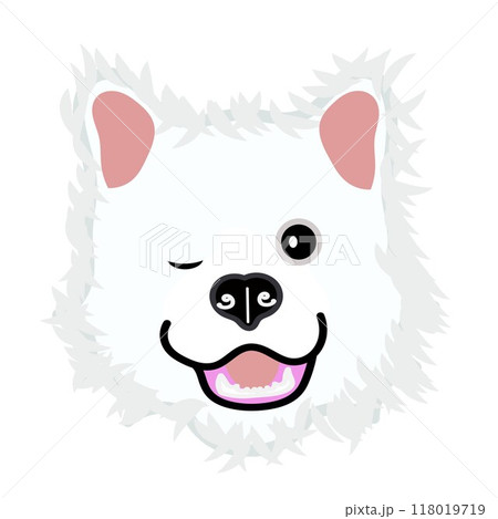 サモエド犬の顔のイラスト サモエド犬の顔のイラスト 118019719