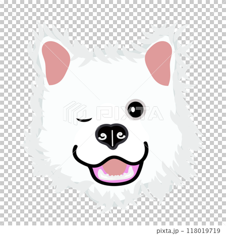 サモエド犬の顔のイラスト サモエド犬の顔のイラスト 118019719