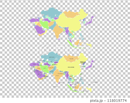 亞洲顏色編碼地圖_粉彩集 亞洲顏色編碼地圖_粉彩集 118019774