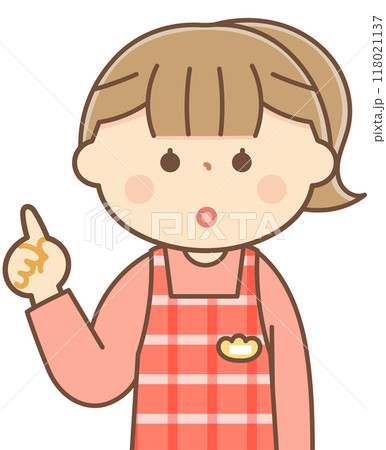 説明をする保育士の女性 118021137