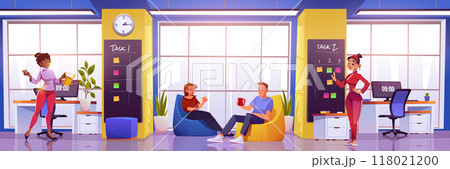 Modern office open work space with people. Modern office open work space with people. 118021200