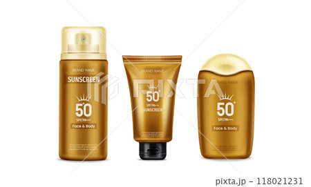 Sunscreen cream bottle and tube isolated vector 118021231