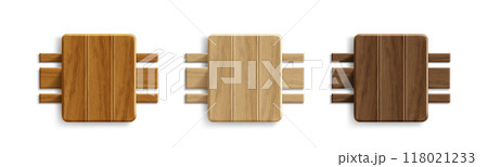 3d wood sign board. Saloon plank frame vector 118021233