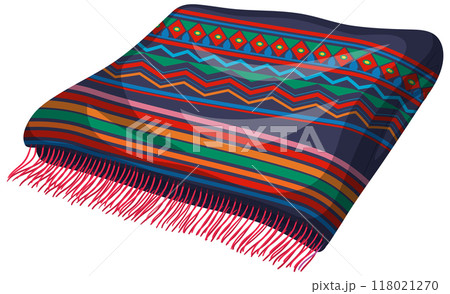 Colorful Mexican Blanket Illustration Colorful Mexican Blanket Illustration 118021270