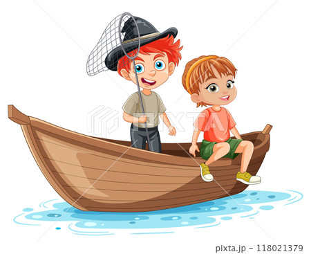 Kids Fishing Adventure on Boat Kids Fishing Adventure on Boat 118021379