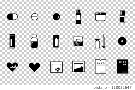 Various medicine icon set illustration material Various medicine icon set illustration material 118021647