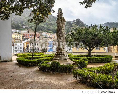 The Palace of Sintra, Palacio Nacional de Sintra, also called Town Palace is located in the town of Sintra in Portugal 118021683