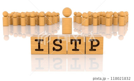 ISTPの文字が印字された木製棒人間 118021832