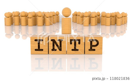 INTPの文字が印字された木製棒人間 118021836