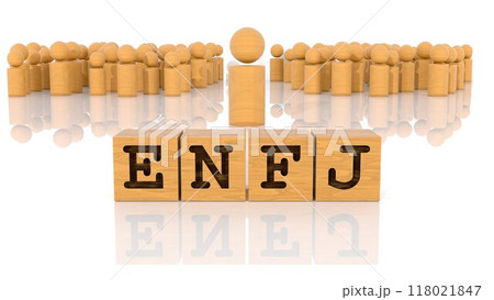 ENFJの文字が印字された木製棒人間 ENFJの文字が印字された木製棒人間 118021847
