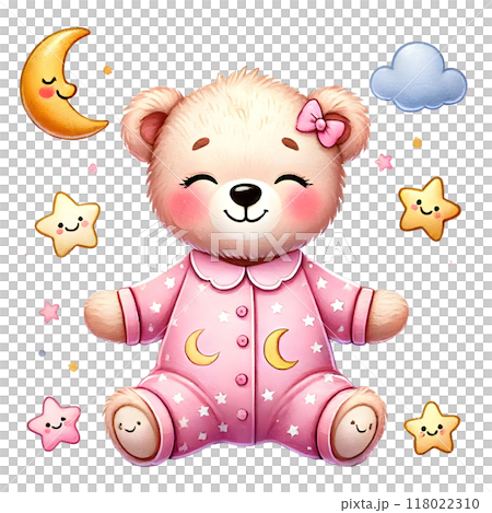 3d teddy bear in pajamas 118022310