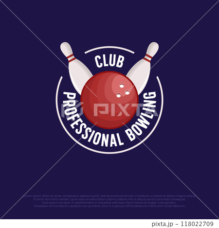 bowling pin ball logo template vector. bowling game circle label illustration design for club and team bowling pin ball logo template vector. bowling game circle label illustration design for club and team 118022709