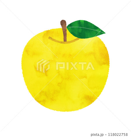 葉っぱ付きの黄色いリンゴ 118022758