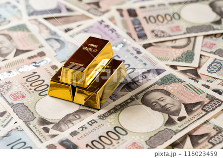 新札イメージ　金塊 118023459