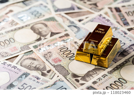 新札イメージ　金塊 118023460