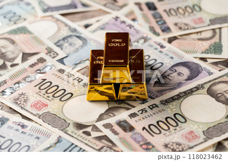 新札イメージ　金塊 118023462