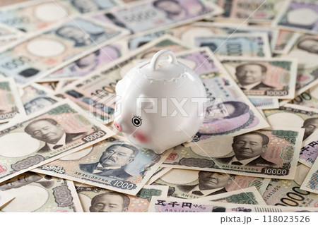 新札イメージ　貯金箱 118023526