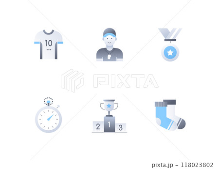 Champion and winner prizes - flat design style icons set 118023802