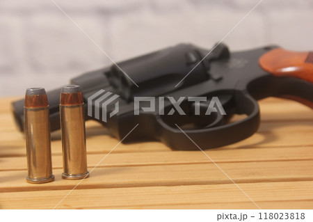 Vintage Revolver Gun With Ammunition and Speed Loader Vintage Revolver Gun With Ammunition and Speed Loader 118023818