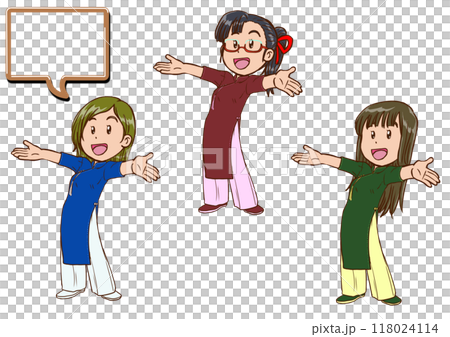 奧黛女人微笑著張開雙臂 2 奧黛女人微笑著張開雙臂 2 118024114