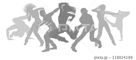 Dancers Silhouette Street Dance Poses Silhouettes 118024189
