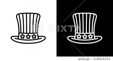 星条旗ハットのシンプルな線画アイコン 星条旗ハットのシンプルな線画アイコン 118024253