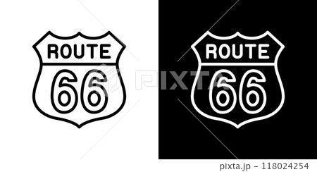 ルート66のシンプルな線画アイコン ルート66のシンプルな線画アイコン 118024254