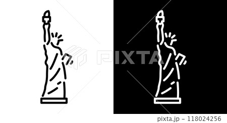 自由の女神のシンプルな線画アイコン 118024256