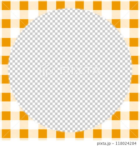 カラフルなチェック柄のオレンジ色の背景 118024284