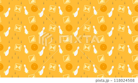 ボウリング・シームレスパターン（オレンジ） 118024508