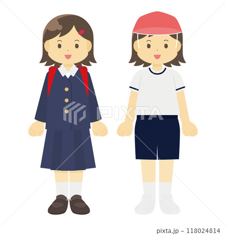 女子小学生のイラスト 118024814