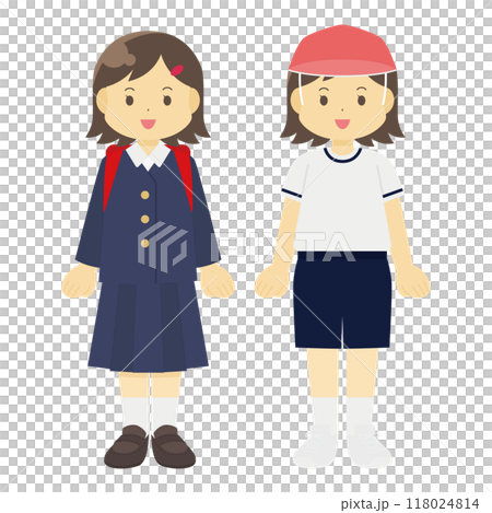 女子小学生のイラスト 118024814