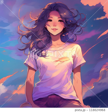 Tシャツと女性 118024968