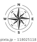 Compass background wind rose isolated realistic design, vector illustration on white background 118025118