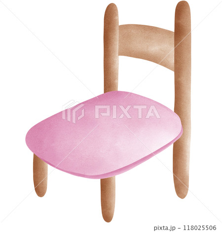 Pink chair, transparency illustration. 118025506