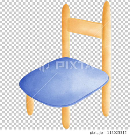 Blue chair, hand drawn, transparency illustration. 118025515