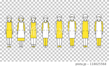 男女穿著吊帶和圍裙變化套裝 118025568