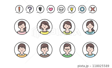 エプロンを着用した若い男女 アバターアイコン素材 エプロンを着用した若い男女 アバターアイコン素材 118025589