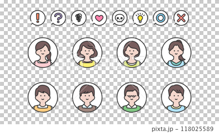 エプロンを着用した若い男女 アバターアイコン素材 エプロンを着用した若い男女 アバターアイコン素材 118025589