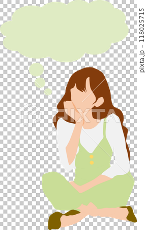 一個女人思考的插圖 一個女人思考的插圖 118025715