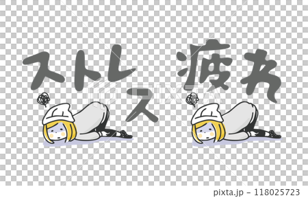 Illustration of a tired woman 118025723