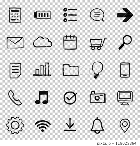 寫意手繪圖示素材集/網路類型 118025864